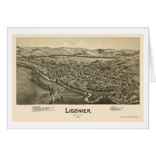 Cartão Ligonier, mapa panorâmico do PA - 1900