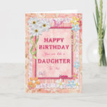 Cartão Like a daughter to me, craft birthday card<br><div class="desc">Say Happy Birthday with a delightful scrap-booking crafts card. With lots of flowers,  butterflies,  and even a friendly caterpillar,  this card is sure to delight. Copyright Norma Cornes.</div>