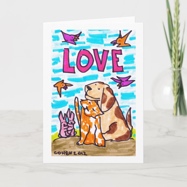 Cartão Like Cats and Dogs - greeting cards (Frente)