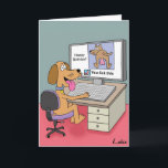 Cartão Like this funny dog facebook Birthday card<br><div class="desc">Customize this cartoon dog lover greetings card with any name or quip.</div>