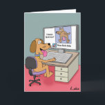 Cartão Like this funny dog facebook Birthday card<br><div class="desc">Customize this cartoon dog lover greetings card with any name or quip.</div>