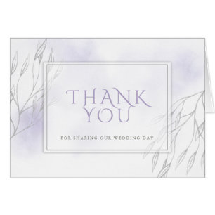 Cartão Lilac Aquarela Pálida e Ramificação Selvagem de Ci