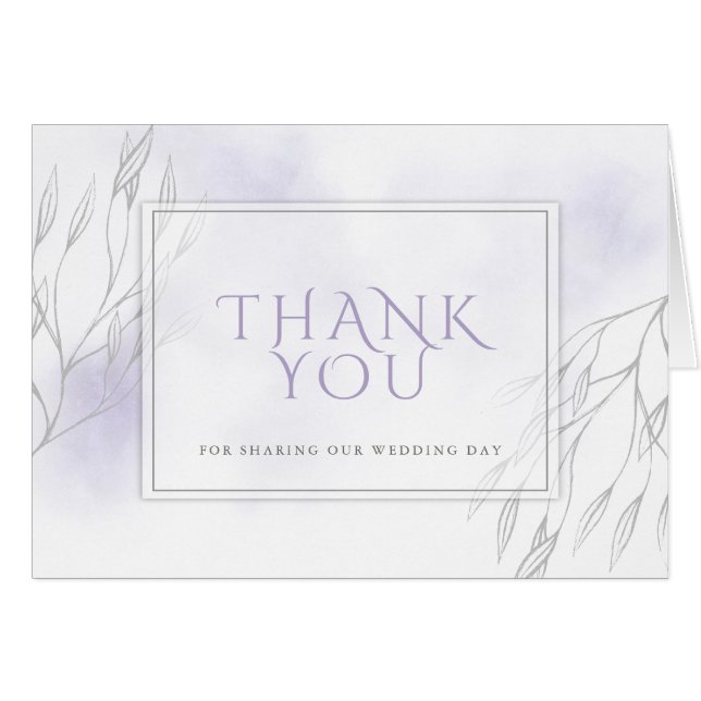 Cartão Lilac Aquarela Pálida e Ramificação Selvagem de Ci (Frente Horizontal)