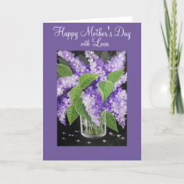 Cartão Lilac floral Mother's Day greeting card