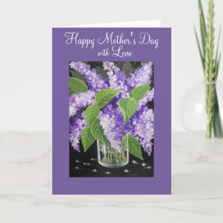 Cartão Lilac floral Mother's Day greeting card