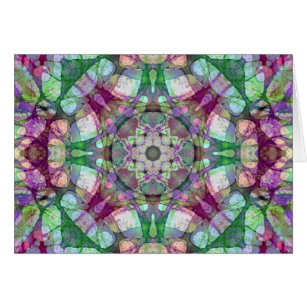 Cartão Lilac Sonha Roxo e Meditação Verde Mandala