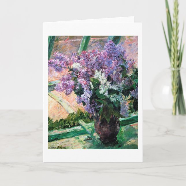 Cartão Lilacs em uma janela, Mary Cassatt (Frente)