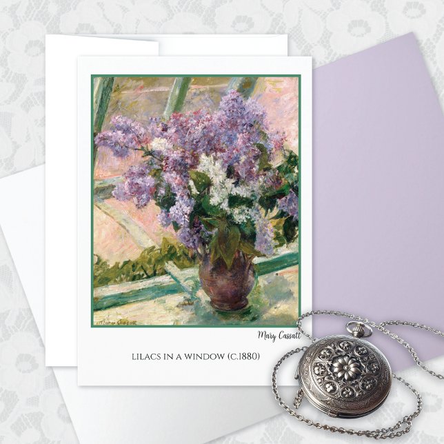 Cartão Lilacs na janela Mary Cassatt Vazio Card (Criador carregado)