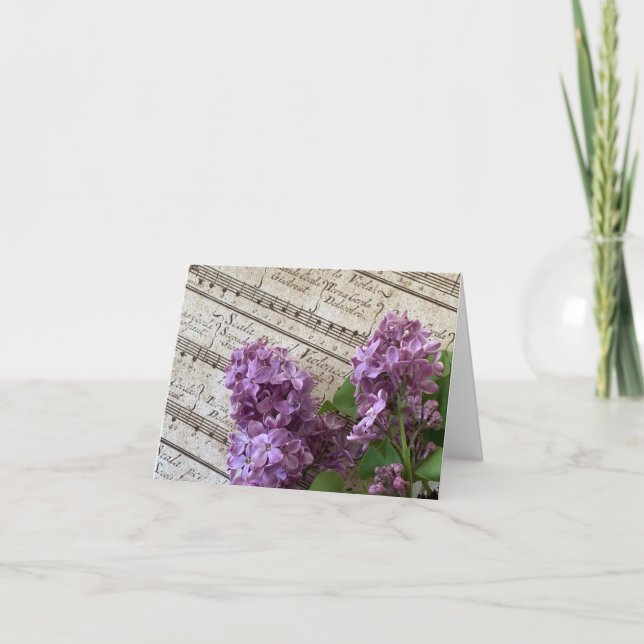 Cartão Lilacs on old sheet music (Frente)