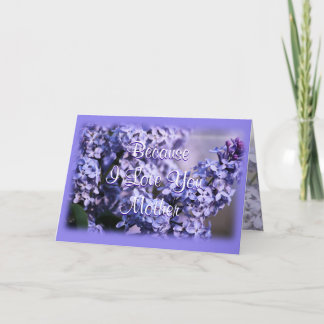 Cartão Lilases em Bloom-Dia de as mães ou em qualquer oca