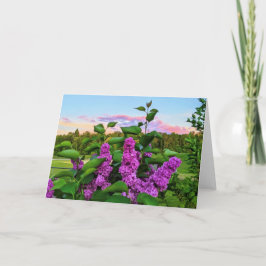 Cartão Lilases roxos "Tenham um excelente dia"