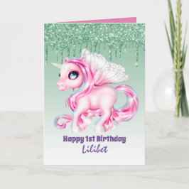 Cartão Lilibet 1st Birthday Cards - Princess Unicorns