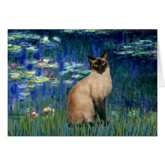 Cartão Lilies 5 - gato siamês de pontas seal