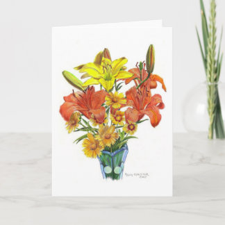 Cartão Lilies galore in Colored Pencil