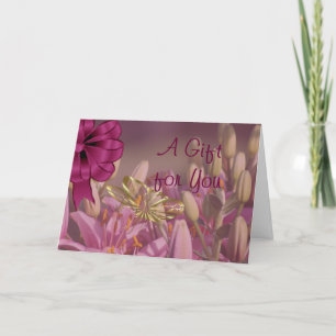 Cartão Lilies with Golden Butterfly Gift Card -customize