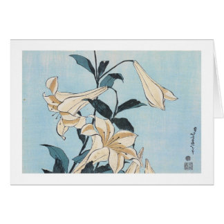 Cartão Lillies, Hokusai, 1832