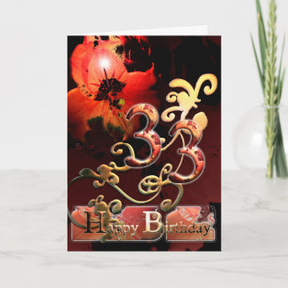 Cartão Lilly Dream flower Happy 33 ornamentado de anivers