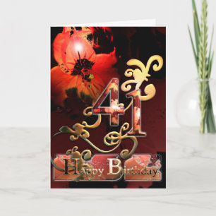 Cartão Lilly Dream flower Happy 41 ornamentado de anivers
