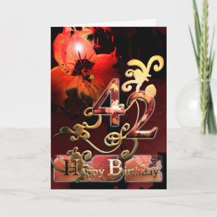 Cartão Lilly Sonho flor Feliz  42 Aniversário floral