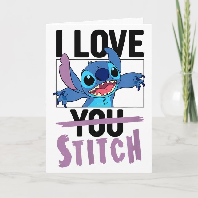Cartão Lilo &amp; Stitch - Valentines Day I Love Stitch  (Frente)