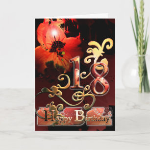 Cartão Lily Dream flower Happy 18th Birthday ornate Card