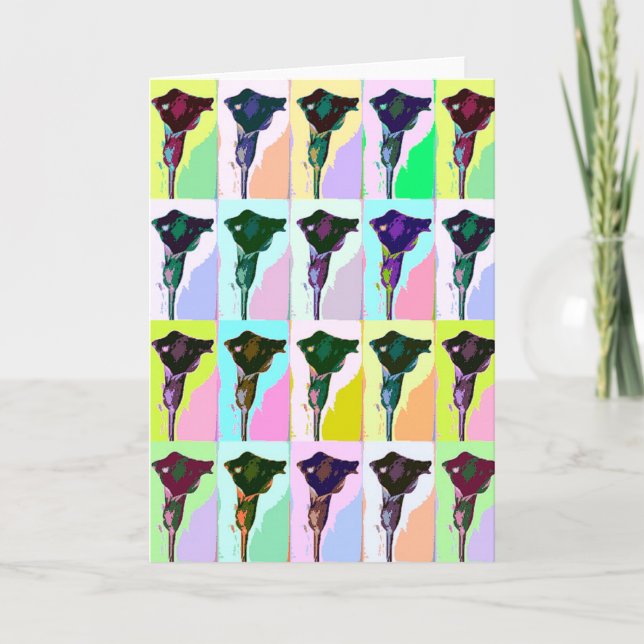 Cartão Lily Flower Pop Art Greeting Card (Frente)