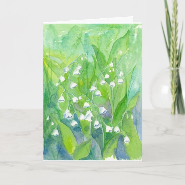 Cartão Lily of the Valley Flowers Happy Birthday (Frente)