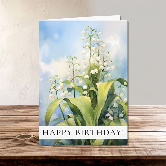 Cartão Lily of the Valley Flowers Happy Birthday (Criador carregado)