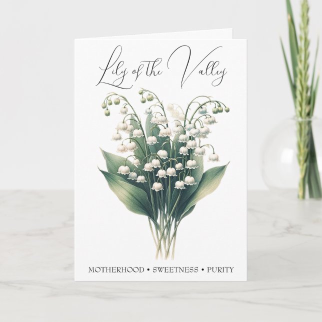 Cartão Lily of the Valley May Birth Flower Birthday Card (Frente)