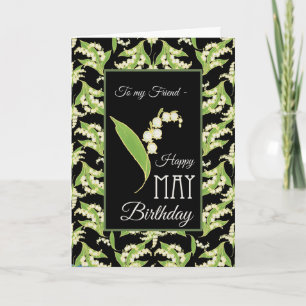 Cartão Lily-of-the-Valley May Birthday Card, Black Friend