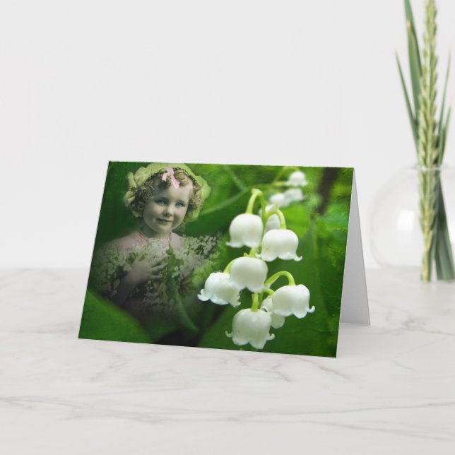 Cartão Lily of the Valley Sweet White Bell Flower Bouquet (Frente)