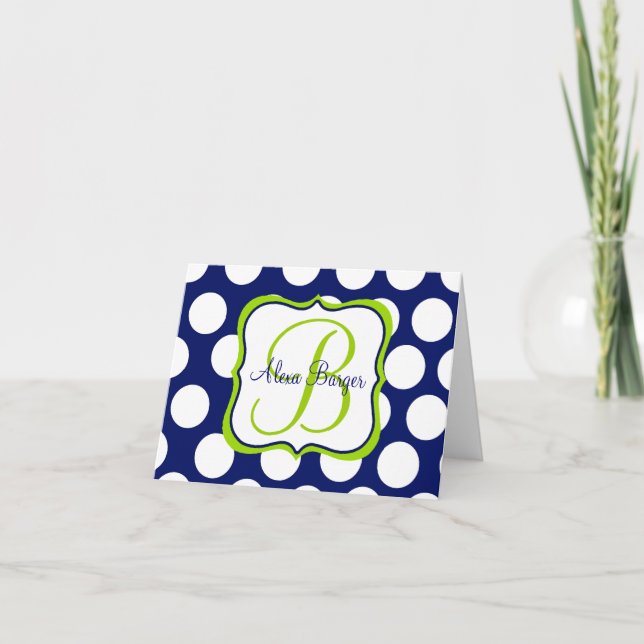 Cartão Lime & Navy Notecards (Frente)