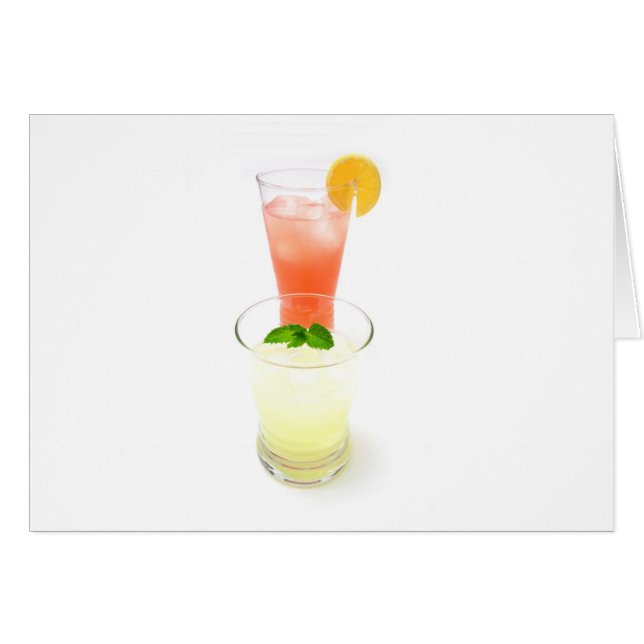 Cartão Limonada cor-de-rosa e amarela (Frente Horizontal)