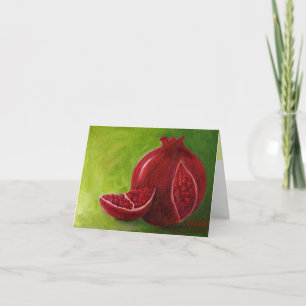 Cartão Limor's Pomegranate on Green Note Card