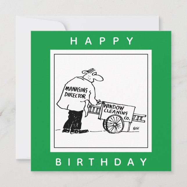 Cartão Limpador de Janelas com Carrinho de Limpeza de Jan (Frente)