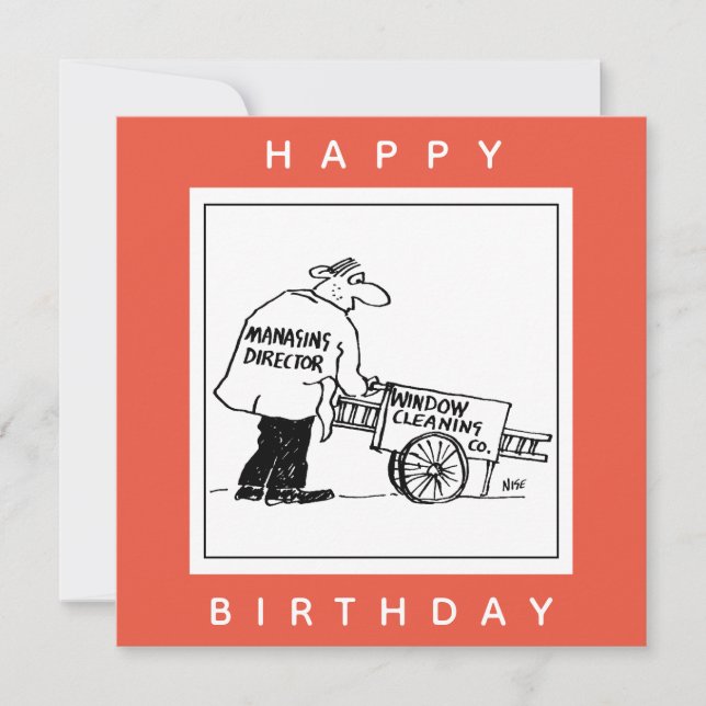 Cartão Limpador de Janelas com Carrinho de Limpeza de Jan (Frente)