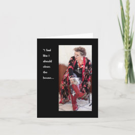 Cartão Limpar Casa ou Brincar no Jardim?