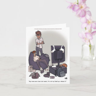 Cartão Limpe seu quarto