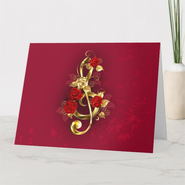 Cartão Limpeza de ouro com Flores Rosa (Frente)