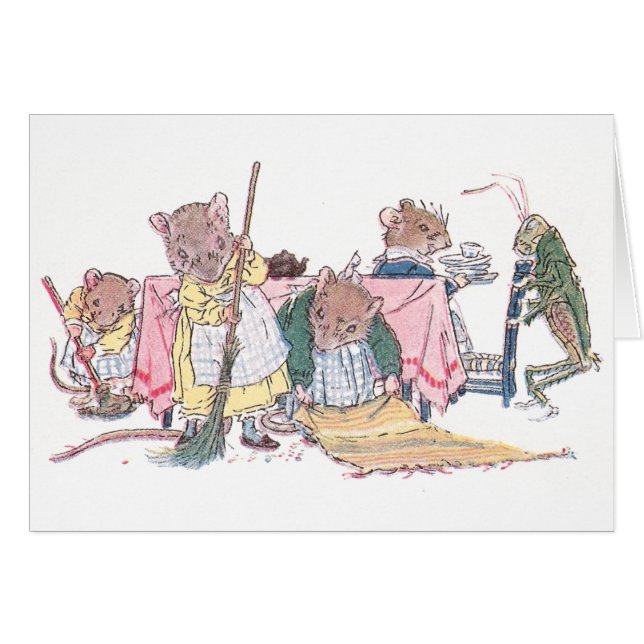 Cartão Limpeza dos ratos, varrer, etc. (Frente Horizontal)