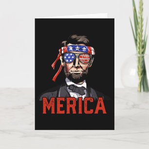 Cartão Lincoln 4 de Julho Merica Abe Meninos Homens Mulhe