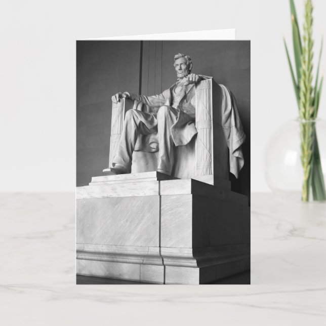 Cartão Lincoln Memorial B&W Greeting Card (Frente)