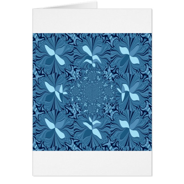 Cartão Linda Arte Azul Iridescente Caleidoscópica (Frente)