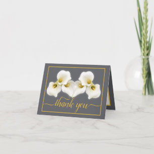 Cartão Linda Calla Branca Lily Chic Floral Obrigado