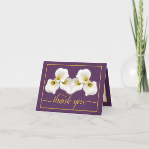Cartão Linda Calla Branca Lily Chic Floral Obrigado