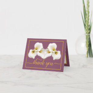 Cartão Linda Calla Branca Lily Chic Floral Obrigado