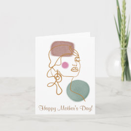 Cartão Linda carta de saudação de rosto dobrada