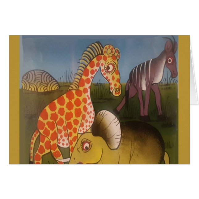 Cartão Linda cor de safari selvagem africana (Frente Horizontal)
