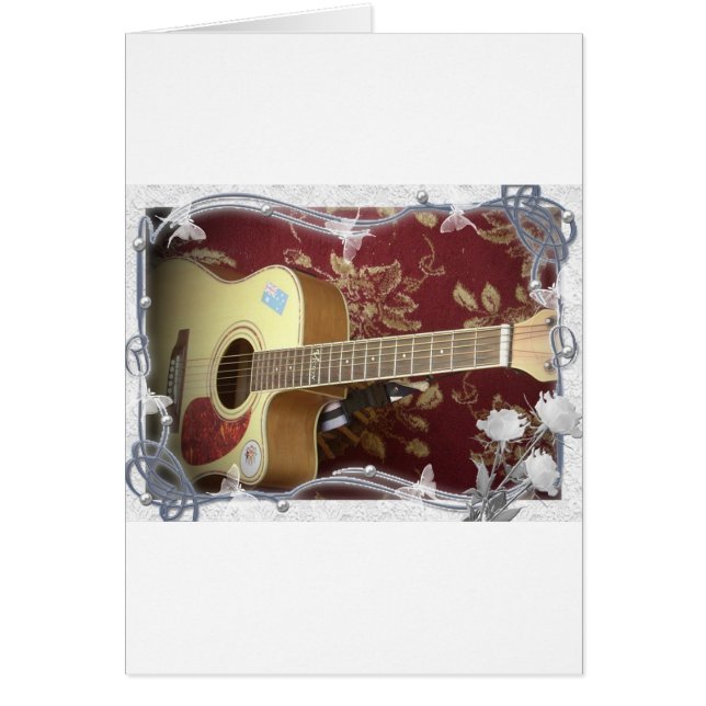 Cartão Linda e adorável guitarra vítrea no Motif Africano (Frente)