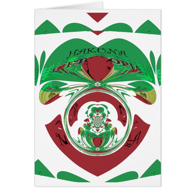 Cartão Linda Etiópia Adorável Hakuna Matata Eu Amo Hea (Frente)